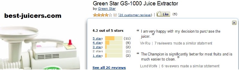 greenstar gs 100 reviews from amazon customers